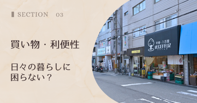 買い物・生活利便性|日々の暮らしに困らない?