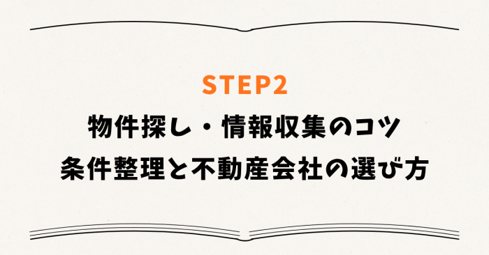 STEP2：物件探し・情報収集のコツ ― 希望条件の整理と不動産会社の選び方