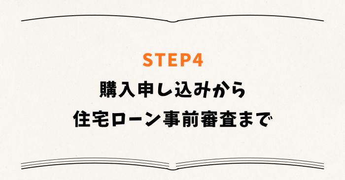 STEP4：購入申し込みから住宅ローン事前審査まで